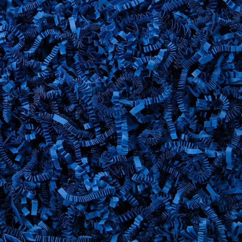 Mefleet 2 LB Crinkle Cut Paper Shred Filler Dark Blue Crinkle Shredded Paper for Gift Box - Gift Basket Bag Filler - Grass Cushion Stuffing for Father's day, Birthday Packaging Wrapping - Image 1